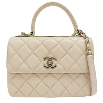 CHANEL 香奈兒 膚色 羊皮 Trendy CC 口蓋包 两用包 金扣 【二手名牌BRAND OFF】