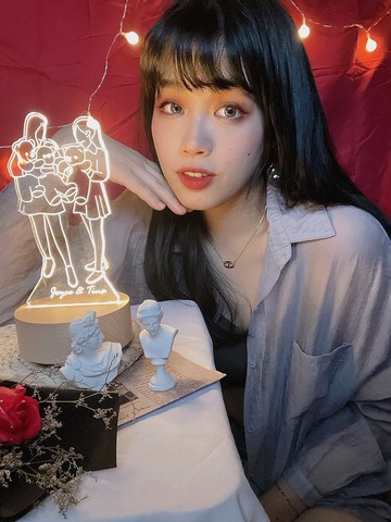 一輩子的摯友【質感線條】 原木Led夜燈藍芽喇叭   客製化夜燈