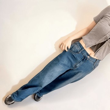👖 修身顯瘦！高腰寬版牛仔褲
