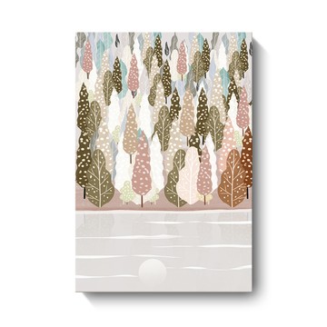 韓風春意森林無框掛畫