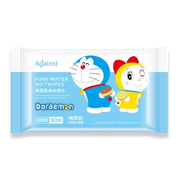 快潔適純水濕巾加厚型80抽-哆啦a夢
