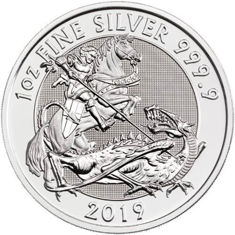 保証書・カプセル付き] 2019年 (新品) イギリス「セント ジョージ・龍」純銀 1オンス 銀貨 | LINEショッピング