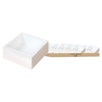 E Home Baking 滑蓋式白色正方禮物盒  10片  白色
