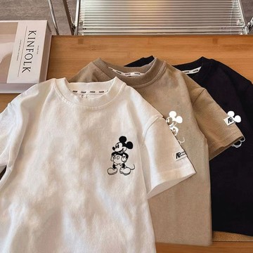 Healthy baby 純棉男女童 短袖  T恤 夏季新款中卡通米奇外穿 上衣 百搭打底t T恤  短袖  T恤  短