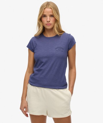 Superdry Women's Athletic Essential Slub T-shirt Navy Size: 4