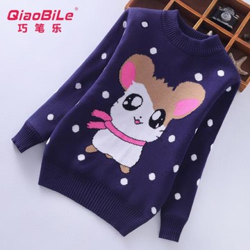 女童毛衣套頭秋冬2025新款兒童針織衫加絨加厚棉線衣中大童裝洋氣