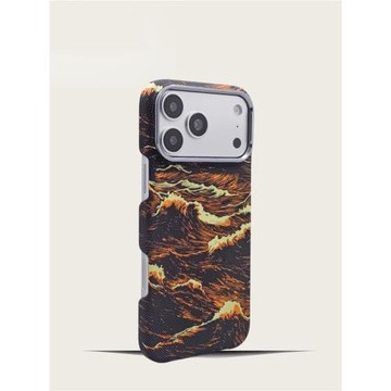 適用蘋果17promax手機殼海浪凱夫拉碳纖維磁吸iPhone17Pro新款半包保護套16promax防摔高級感男女16PRO保護殼