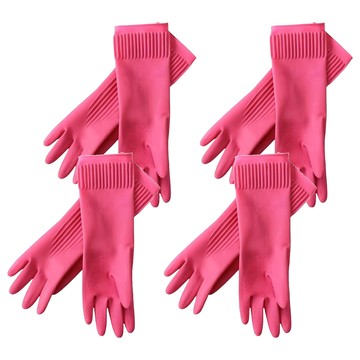 手寶 手套 天然乳膠  粉色  16吋  4雙