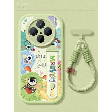 腕帶適用vivox300手機殼x200s女款保護套x100pro硅膠vivo x90gt新款支架x80ultra全包防摔x70pro卡通小怪獸殼