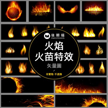 火焰火苗烈火裝飾燃燒海報消防安全防火背景AI矢量素材S037