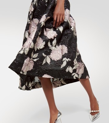 Monique Lhuillier Floral jacquard midi dress