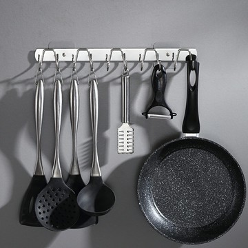 台灣現貨！ 廚房用免釘不銹鋼收納掛勾 雙鉤 廚具收納 廚具掛勾 廚房掛勾 餐具掛勾 收納掛勾 掛鉤 掛勾 ｜丹丹悅生活