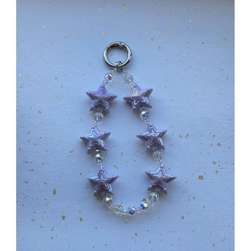 ☆星空燦爛水晶☆653.紫色星星吊飾手機鍊