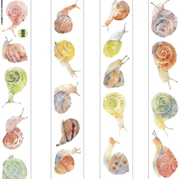 蝸牛 のんびりカタツムリ PET 和紙膠帶 5米卷 (kiss-cut)