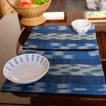 手织麻布餐垫 织布机织造 復古手工清新簡約隔熱刺绣餐墊杯墊茶席