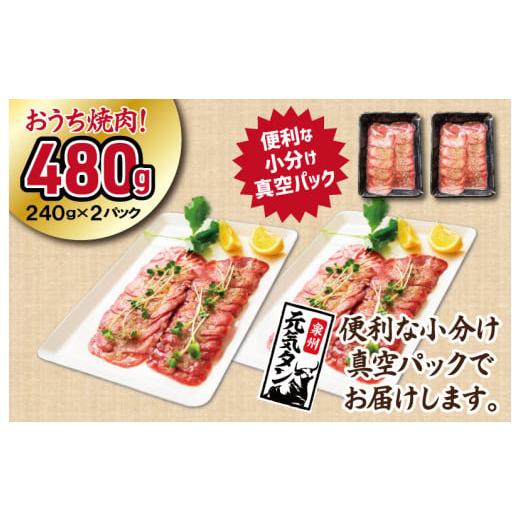 ふるさと納税 大阪府 泉佐野市 ねぎ塩 牛たん 480g（240g×2）焼肉用 薄切り 訳あり サイズ不揃い