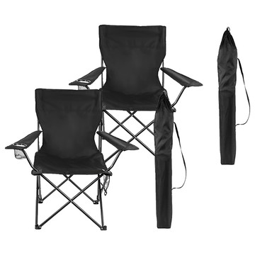comet 戶外露營寬版椅套組(附收納袋)  85*52*89cm  黑色  2入