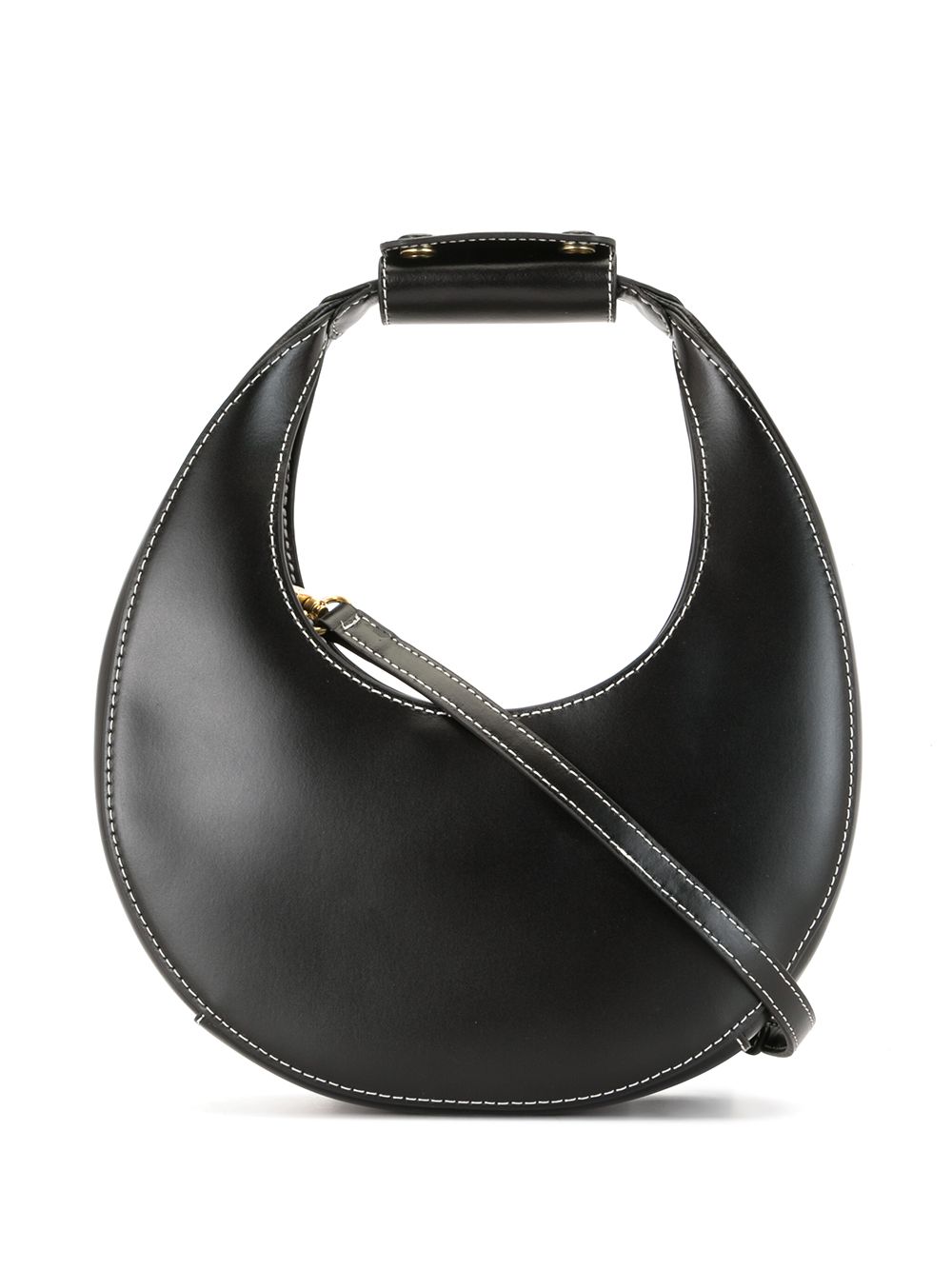 STAUD - mini Moon leather shoulder bag - women - Leather - One Size - Black