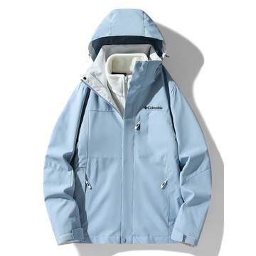 哥倫戶外沖鋒衣三合一可拆卸加絨加厚防風防水登山露營保暖兩件套