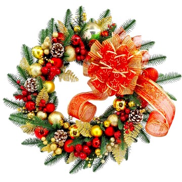 60CM 諾貝松聖誕花圈 33473-A