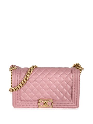 CHANEL Pre-Owned - 2019-2020 Boy Chanel shoulder bag - women - CALFSKIN - One Size - Pink