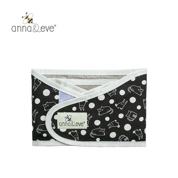 Anna&Eve - 美國 嬰兒舒眠包巾-黑色兔子躲貓貓