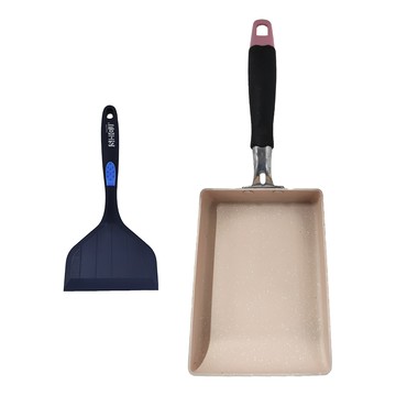 SHCJ 生活采家 電磁爐適用 玉子燒不沾鍋  含耐熱矽膠玉子鍋鏟組  36cm  1組