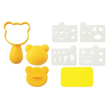 Arnest 料理模型 小熊飯糰模具 4種切割器  黃色 + 白色  1組