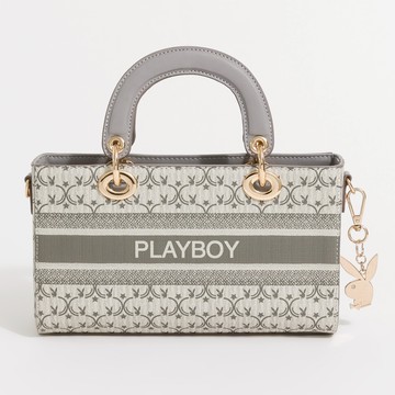 PLAYBOY - 大手提包附長背帶 Miss bunny系列 - 灰色