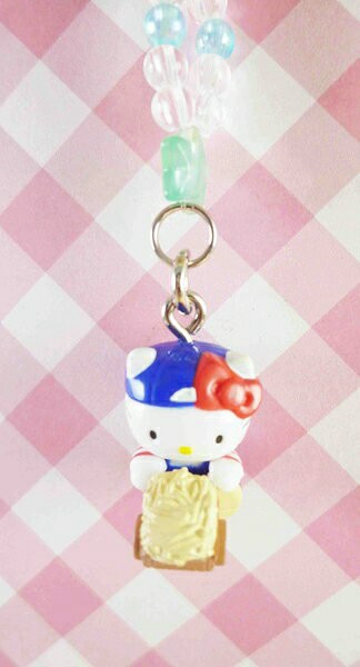 【震撼精品百貨】Hello Kitty 凱蒂貓~kitty限定版手機吊飾-根付(牧草珠珠)