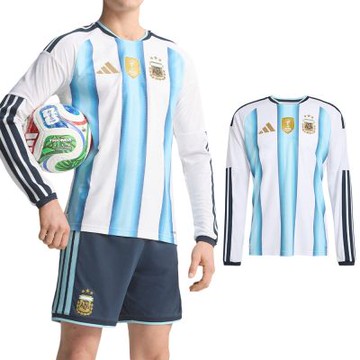Adidas Afa H Jsy Aul 男款 藍白色 足球 世界盃 阿根廷 球衣 長袖 KA8068