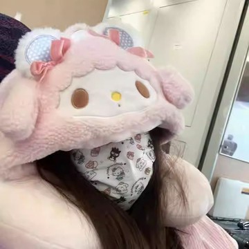 ✨臺灣出貨✨可愛卡通連帽U型枕護頸枕旅行便攜飛機高鐵便攜午睡枕頭睡覺神器