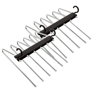 wellane 6層不鏽鋼伸縮摺疊收納褲架  2個  黑色