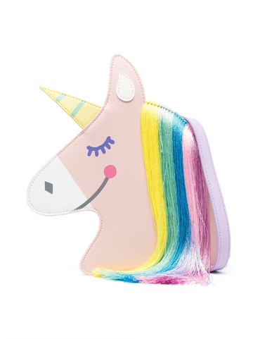 Stella McCartney Kids - unicorn-shaped shoulder bag - kids - Polyamide/Polyester - One Size - Pink