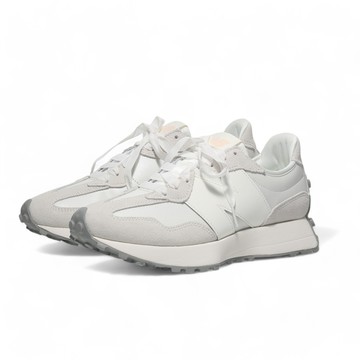 NEW BALANCE 休閒鞋 NB 327 奶白 皮革 緞帶款 復古 女 WS327MT
