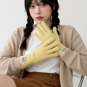 【SKART現貨9色新品】韓系百搭羊毛感手套🔥保暖針織毛絨手套 防寒手套 觸控手套 純色五指手套