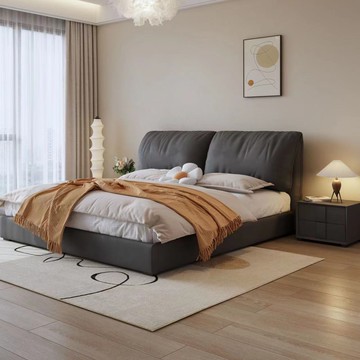 優樂悅~現代簡約布藝床1.8x2米雙人床大氣意式床頭軟包床1.5米主臥榻榻米