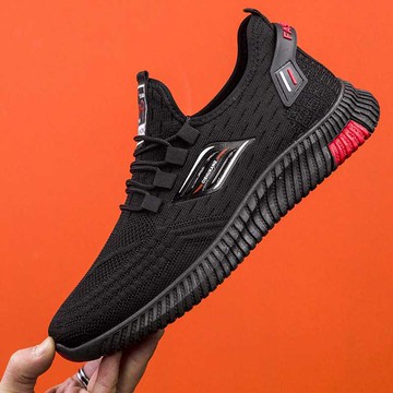 春夏新款運動鞋休閑透氣飛織網布鞋潮流百搭男青年學生鞋韓版防滑