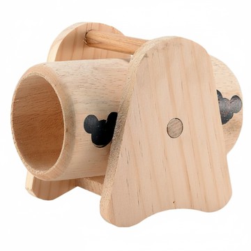 Canary 兩小無猜圓柱蹺蹺板 M-T98 倉鼠兔子天竺鼠玩具 天然原木安全無毒  原木色  1個