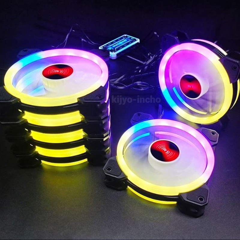 5個セット COOLMOON RGB ケースファン 120mm LEDファン PCケース用