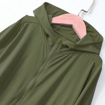 MAMDADKIDS - UPF50+涼感鳥眼布透氣連帽防曬外套-親子款-軍綠