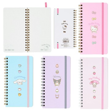 真愛日本 kitty 凱蒂貓 美樂蒂 大耳狗 庫洛米 日本製 線圈筆記本 筆記本 日記本 紀錄 文具 KD13