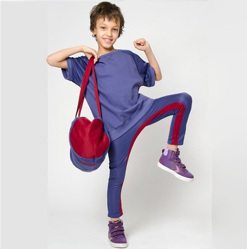 北歐童裝瑞典有機棉透氣運動長褲1歲至3歲 藍