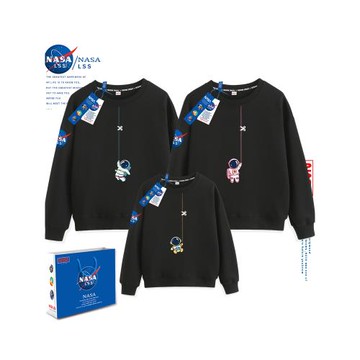 NASA宇航員聯名親子裝衛衣秋季一家三口四口卡通大碼長袖早秋上衣