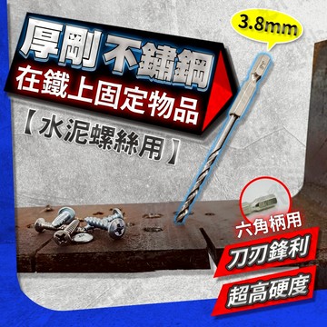 【蝦皮隔日到貨】六角柄麻花鑽頭 H鋼 3.8mm 【不好用包退】 六角鑽尾 鑽尾 鑽頭 電鑽頭 鑽尾組 白鐵鑽尾 攻牙