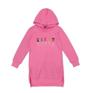 Crocodile Junior小鱷魚童裝- 刺繡文字連帽洋裝 ( 630380-10 女童款)