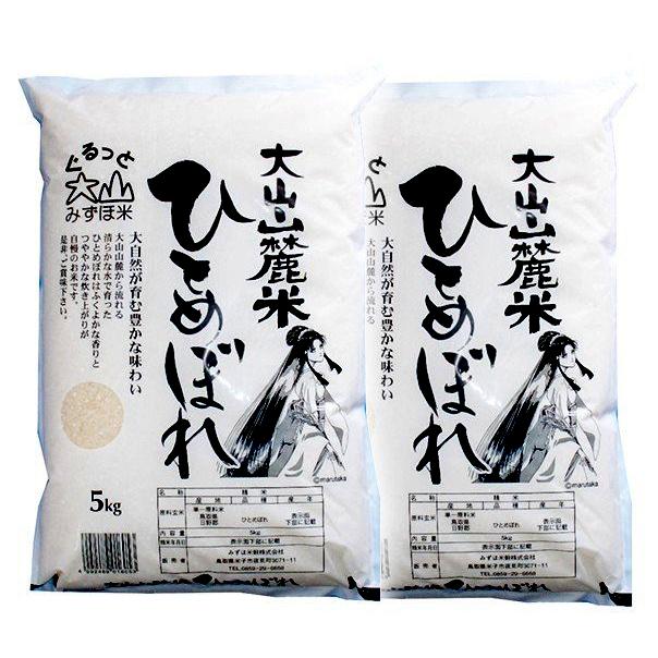 米 新米 ひとめぼれ 5kg 2袋 送料込価格 （北海道・沖縄・離島地域除く） 5年産 鳥取県産 大山山麓米