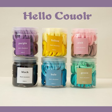 50條裝甜美少女無接縫發繩發圈高彈力頭繩頭飾網紅糖果色皮筋發飾