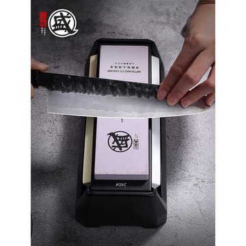 (免運)三本盛磨刀石廚師專用新型三面定角家用菜刀磨刀神器日本進口砥石