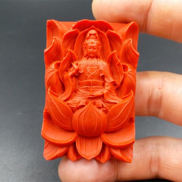 廠家直銷 新款精美天然朱砂觀音掛件 朱砂蓮花觀音吊墜玉牌子